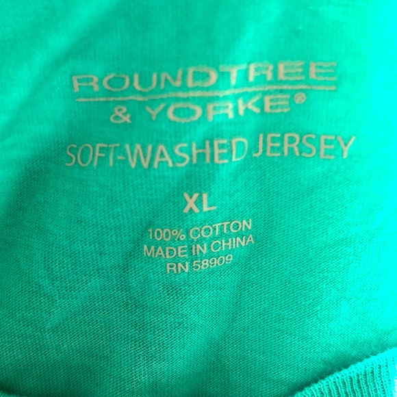 Men’s Roundtree & Yorke Soft Washed TShirt XL Teal - Picture 4 of 4